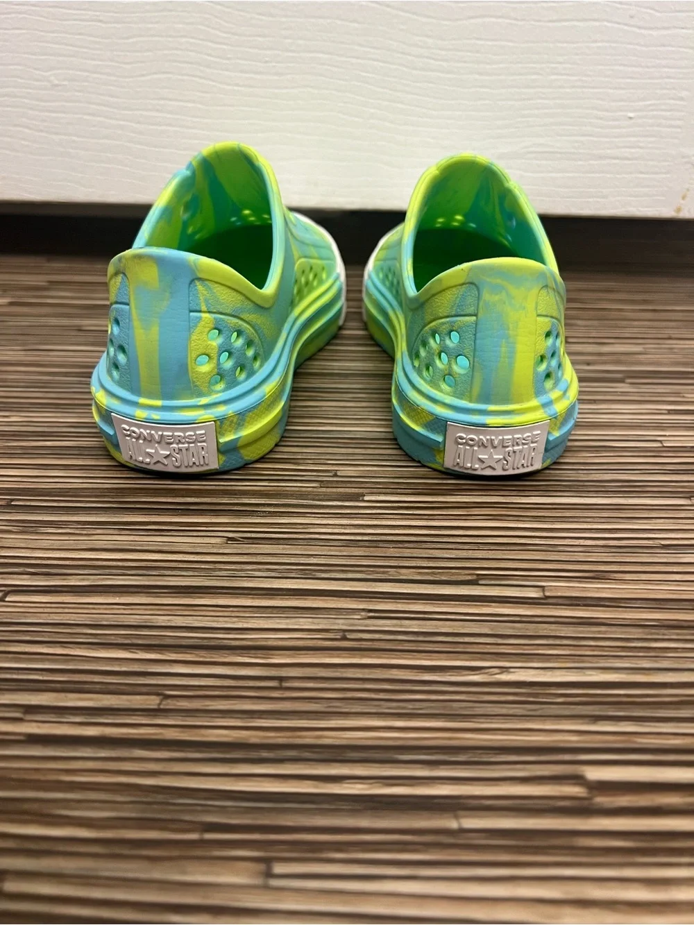 Kids Slip-On Water Shoes in Blue & Lime by Native-style